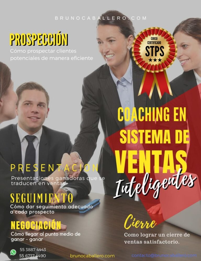 COACHING en sistema de ventas inteligentes avalado por la secretaria del trabajo STPS