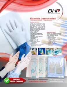 guantes desechables de nitrilo y latex