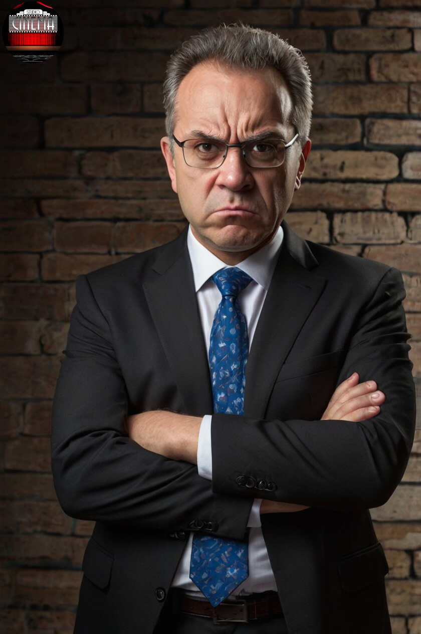 Jefe enojado con los brazos cruzados _an_angry_boss_with_no_mouth_0