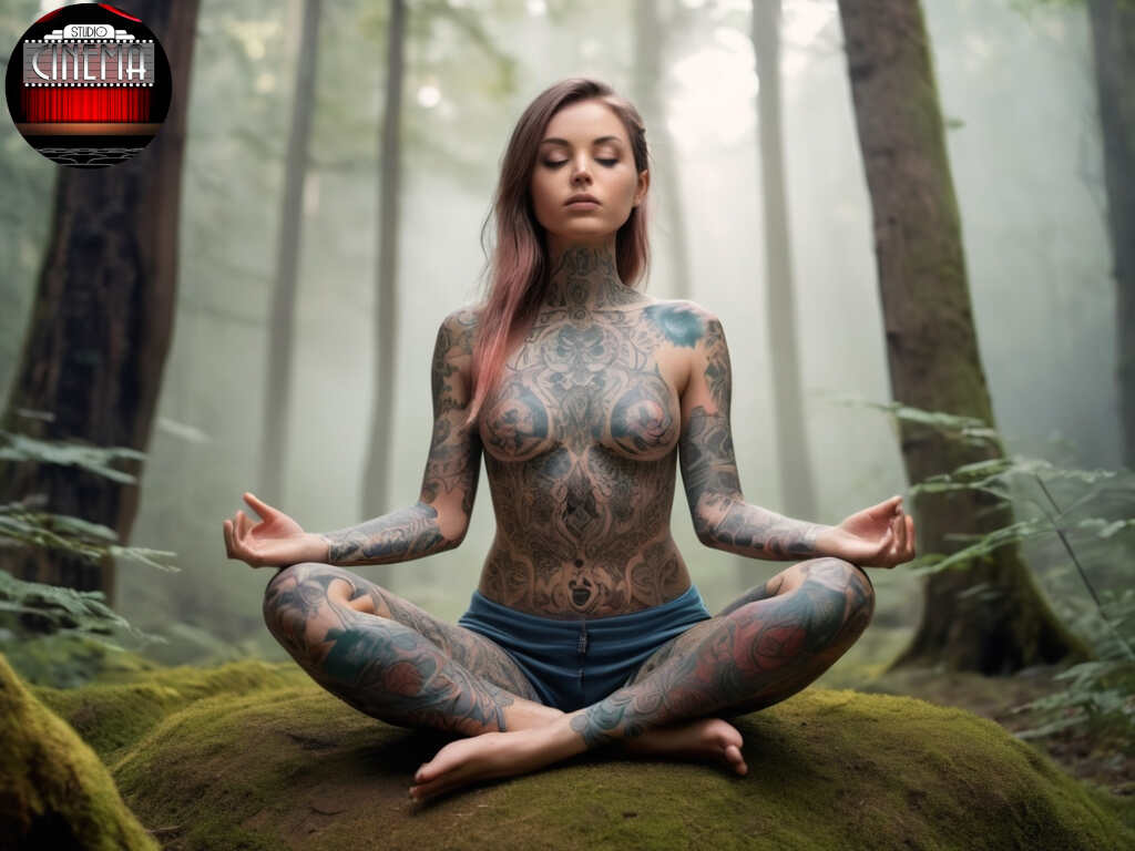 chica hermosa con el cuerpo lleno de tuatuajes _beautiful_girlin_meditation_pose_in_mag_0