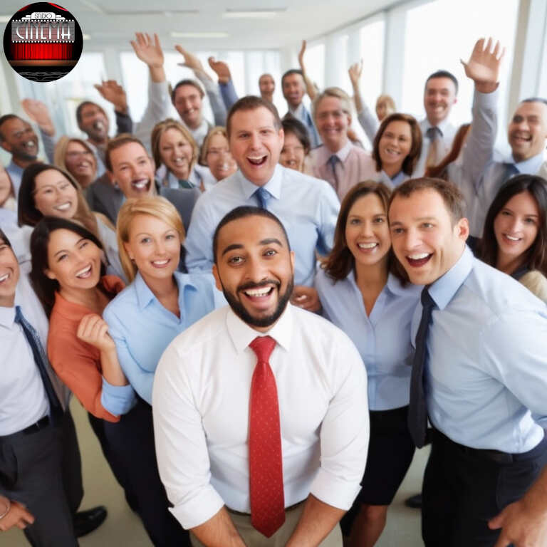 empleados felices creado con inteligencia artificial Studoi Cinema