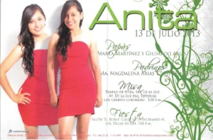 Invitacion XV años Anita Interiores